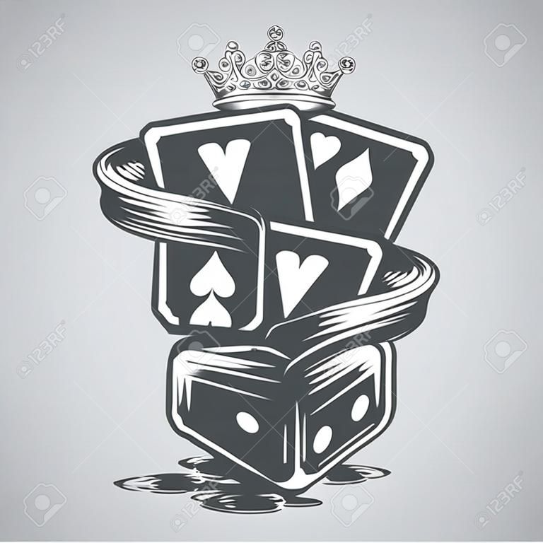 Poker kral dövme vektör