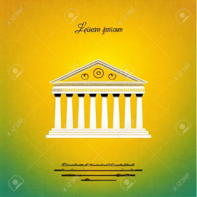 Parthenon in Athen Farbvektorsymbol, Zeichen, Symbol