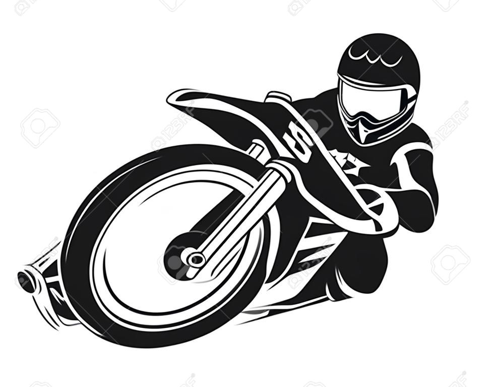 Illustartion di vettore del motociclo di Speedway. Illustrazione della bici. Motociclista astratto. Motocross