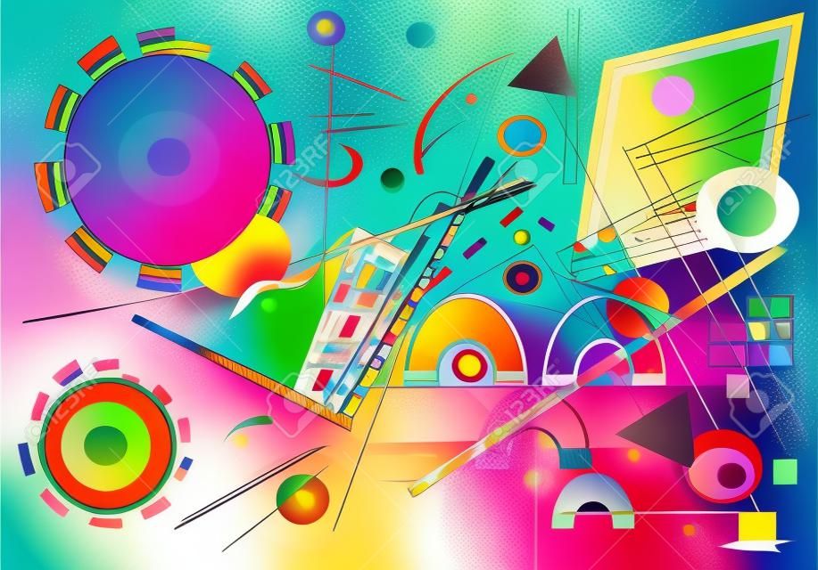 Abstract colorful background, inspired by the painter kandinsky