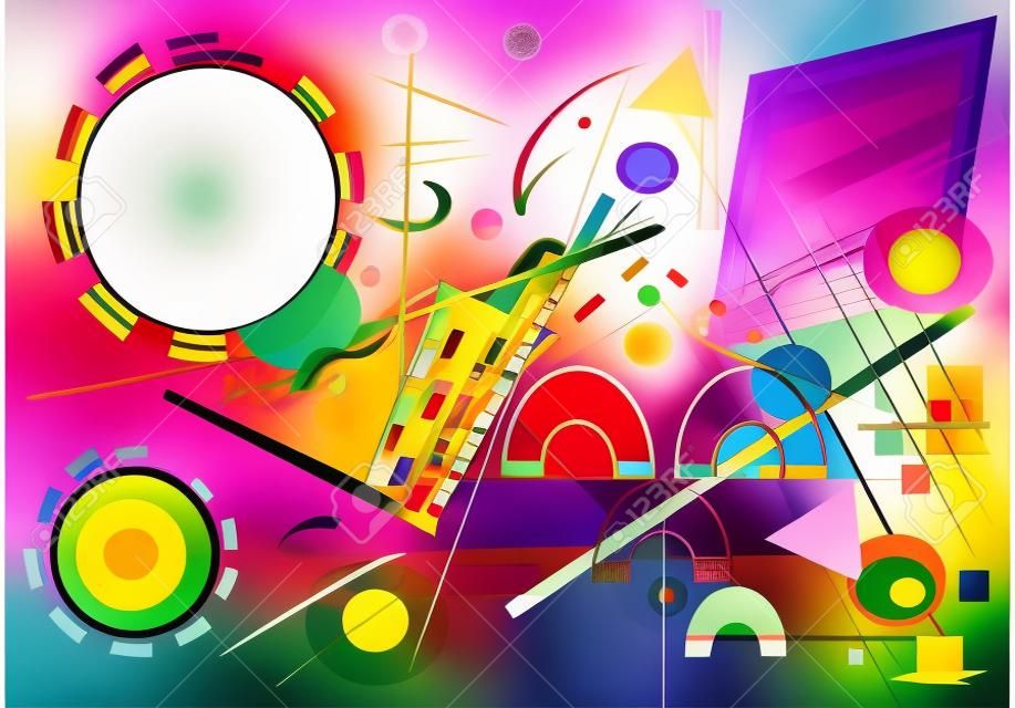 Abstract colorful background, inspired by the painter kandinsky