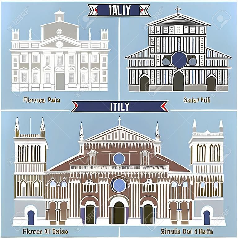 Famous Places in Italy: Palazzo Poli - Rome, Santa Maria Novella - Florence, Basilica of Saint Anthony - Padua, Maria Santissima Assunta in Cielo - Reggio di Calabria