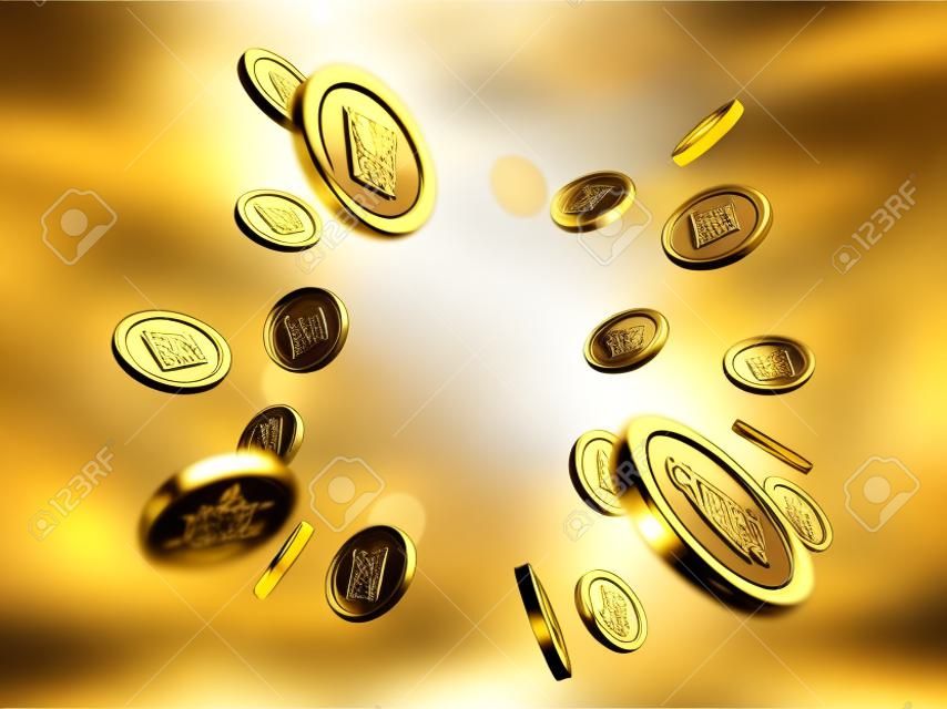 Gold coin splash design