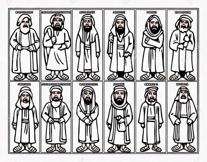 Pagina da colorare dei dodici discepoli di Gesù