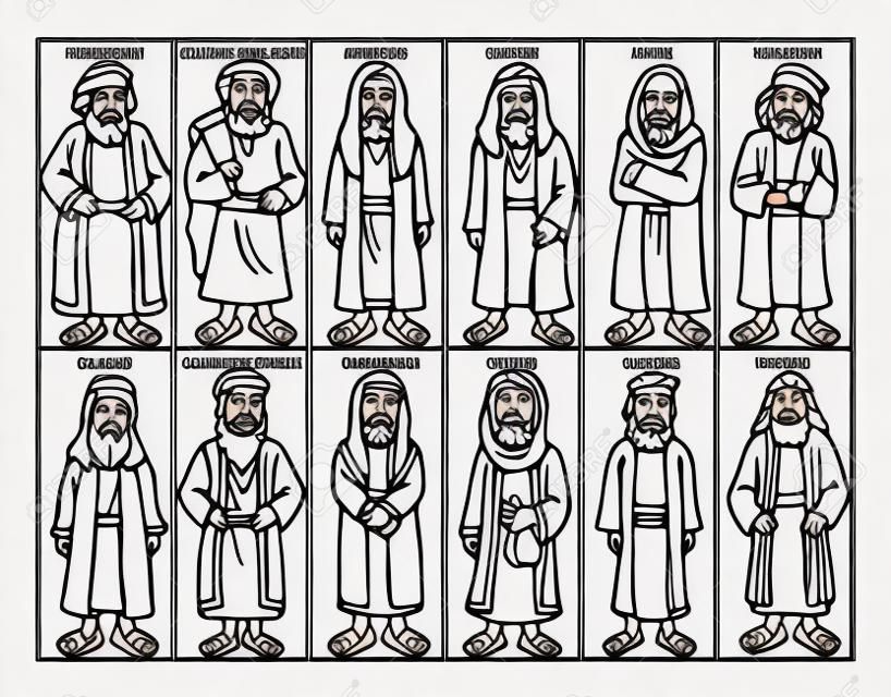 Pagina da colorare dei dodici discepoli di Gesù