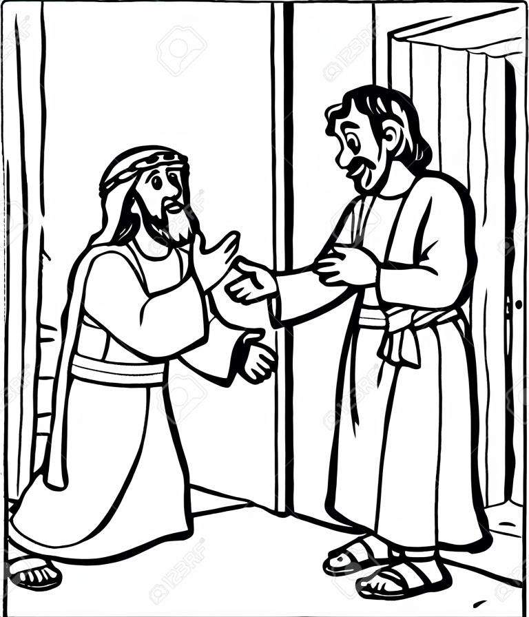 Coloring Page of Jesus appearing to Thomas