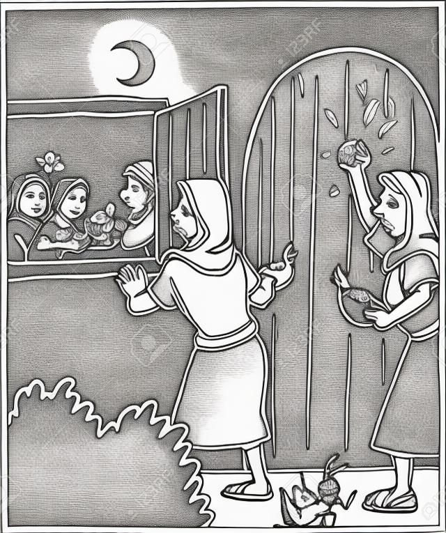 Coloring Page of Parable of Ten Virgins