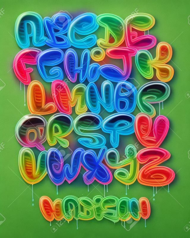 Граффити пузырь формы алфавита.