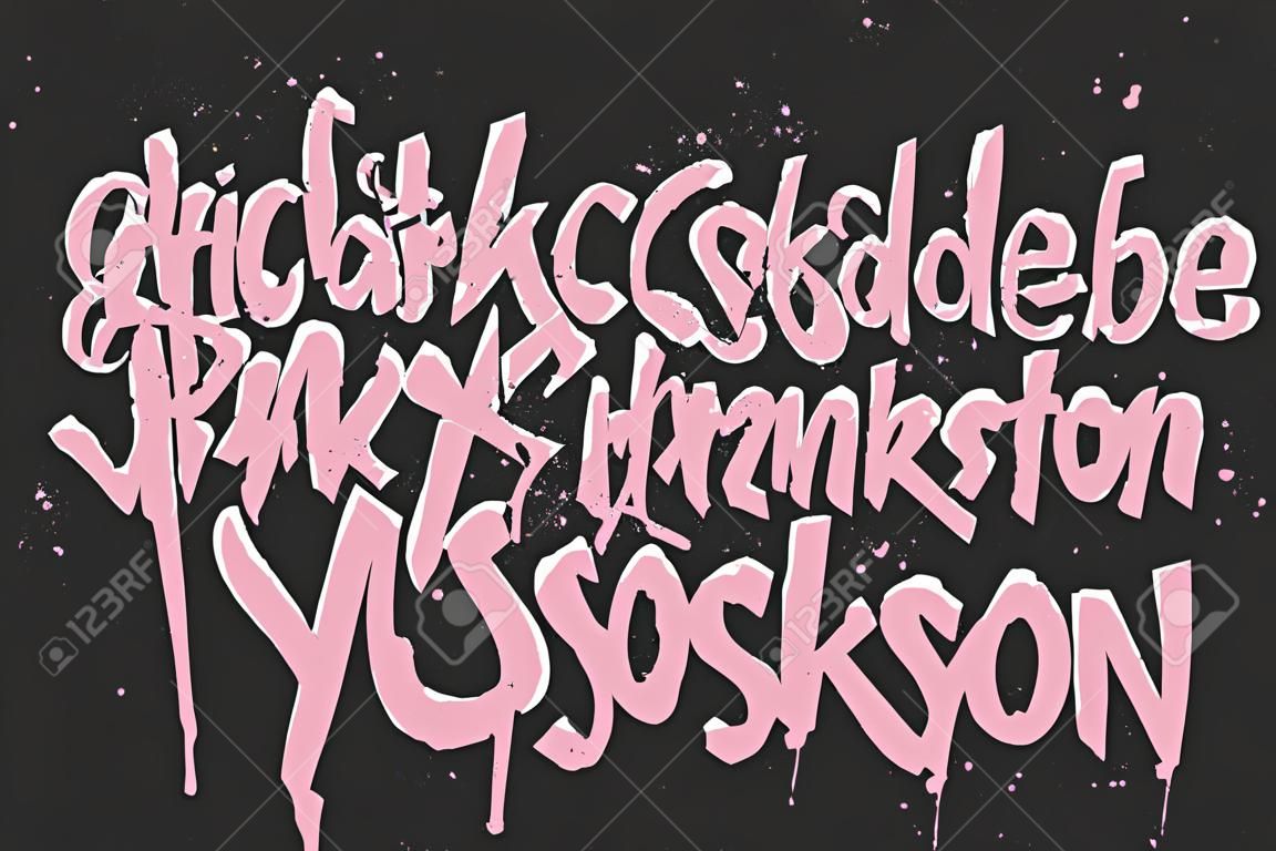 Marker Graffiti Font, illustration vectorielle de typographie manuscrite