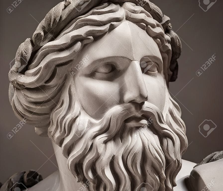 The ancient marble portrait of man with beard.