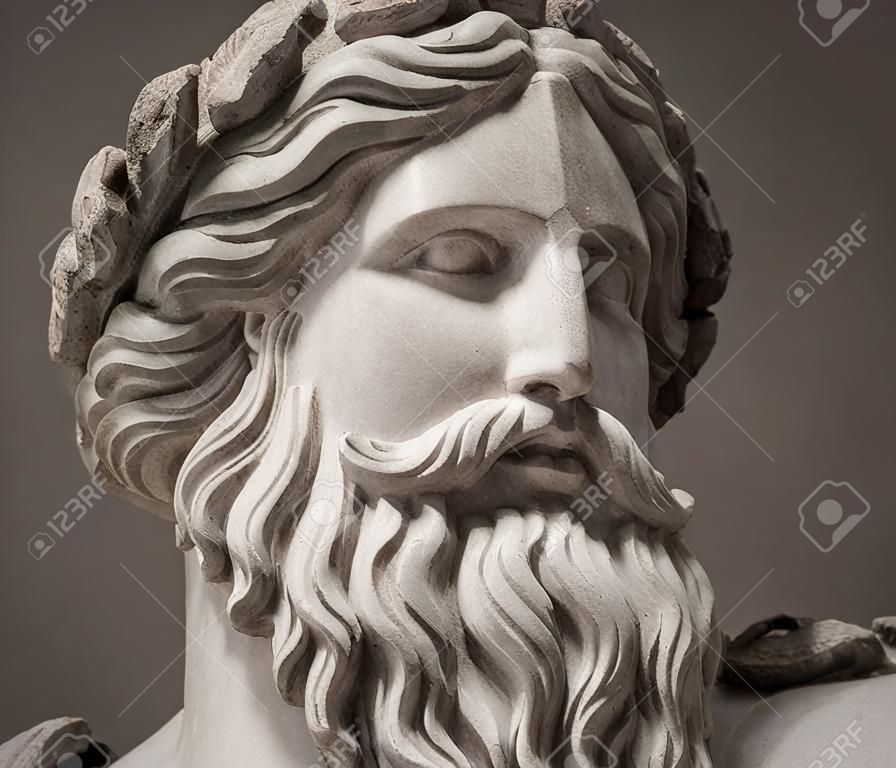 The ancient marble portrait of man with beard.