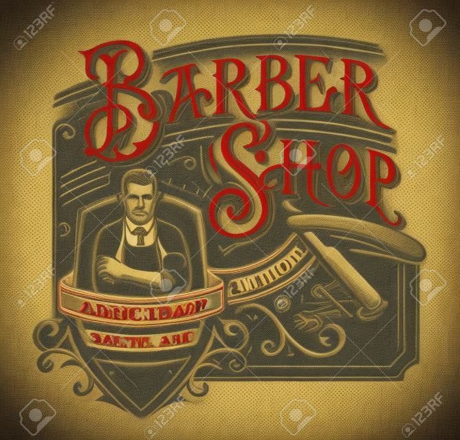 Logotipo de barbería vintage