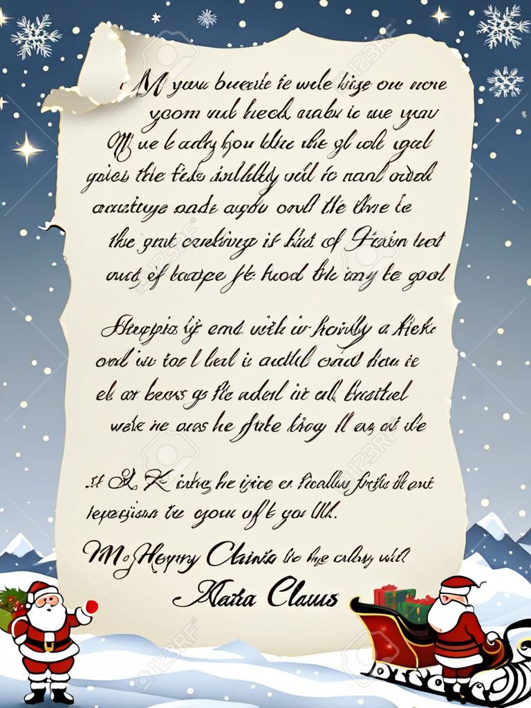 Illustration eines Brief vom Weihnachtsmann