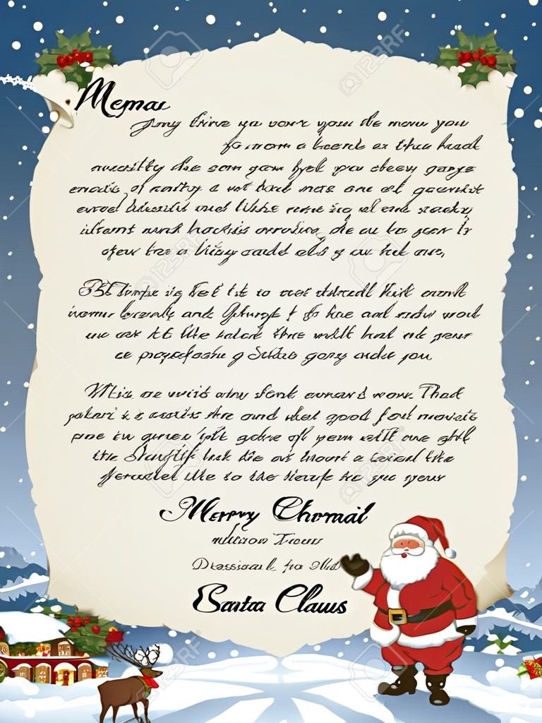 Illustration eines Brief vom Weihnachtsmann