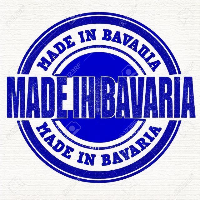 Made in Bavaria kék szüret grunge, bélyeg fehér háttérrel. Bavaria bélyegző. Bajorország tömítés