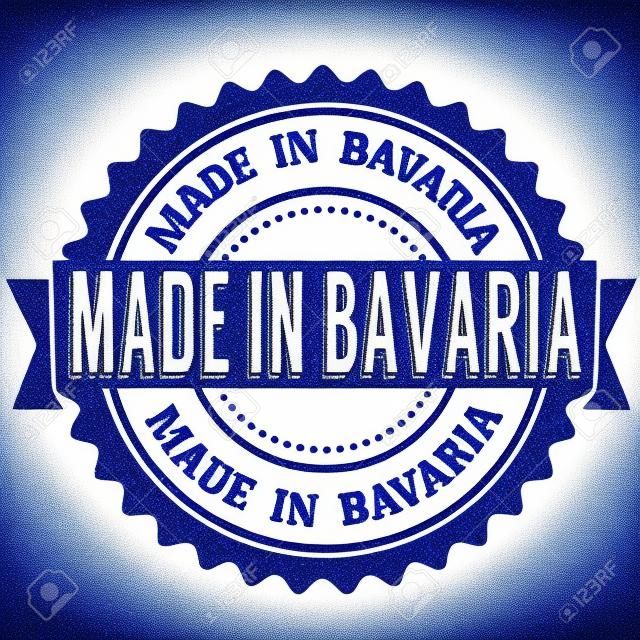 Made in Bavaria blu d'epoca grunge timbro su sfondo bianco. Bavaria timbro. sigillo Baviera