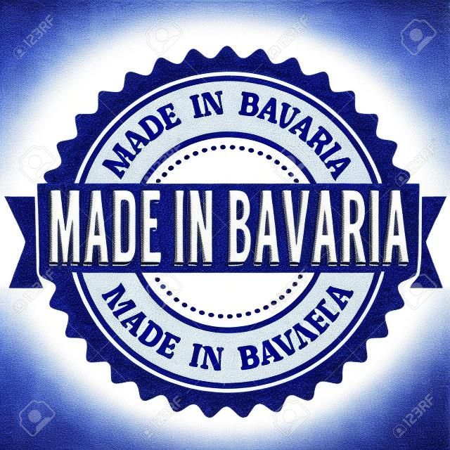 Made in Bavaria blu d'epoca grunge timbro su sfondo bianco. Bavaria timbro. sigillo Baviera