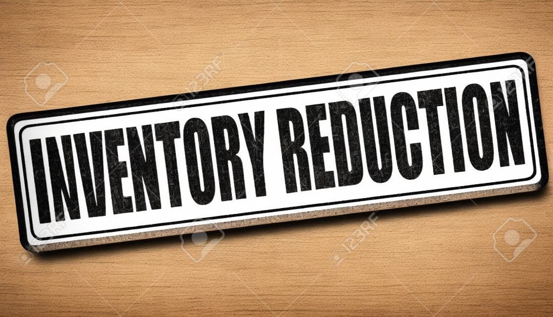 Inventory reduction grunge rubber stamp on white background