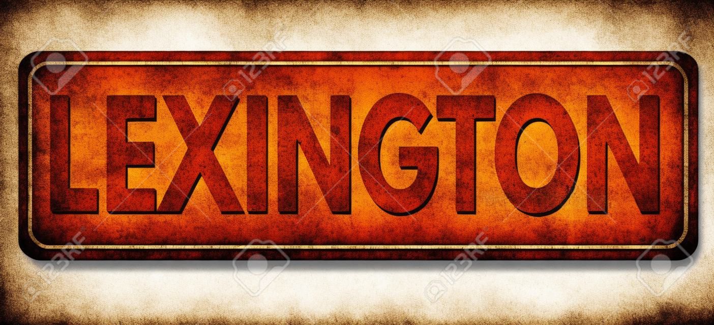 Lexington vintage rusty metal sign on a white background, vector illustration