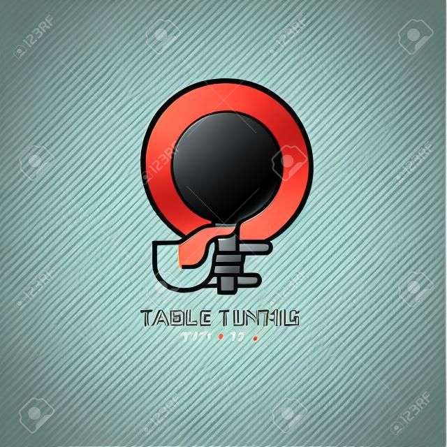 Rock and roll hand gesture hold table tennis bat vector logo icon illustration