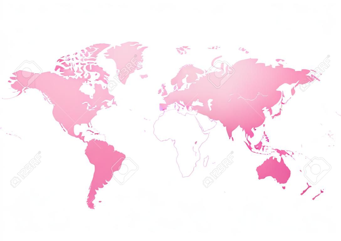 pink world map