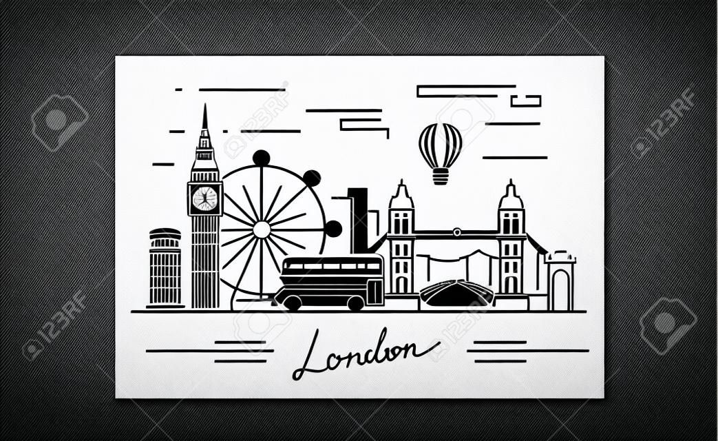 vector zwart london pictogram op witte achtergrond