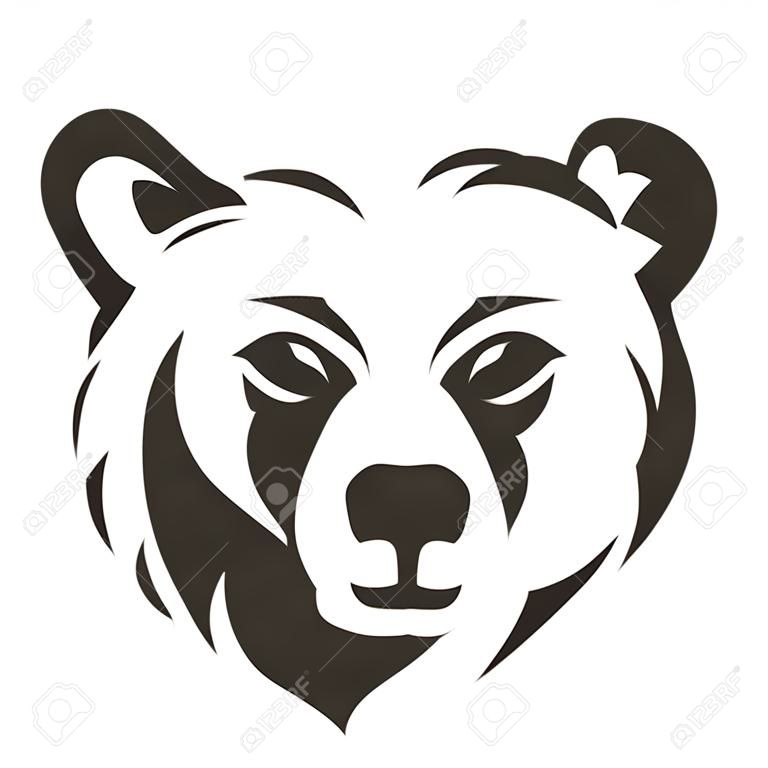 ícone de urso preto de vetor no fundo branco