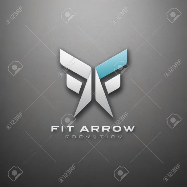 initial Letter F and Arrow Shape Concept Logo Design. Usable for Business Brand and Sport Company Logo Design. Graphic Design Element.