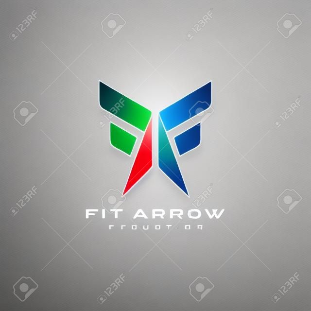 initial Letter F and Arrow Shape Concept Logo Design. Usable for Business Brand and Sport Company Logo Design. Graphic Design Element.