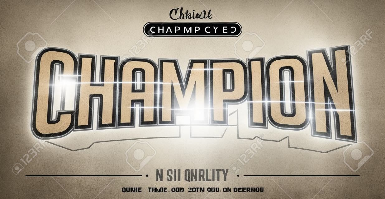 Editable text style effect - Champion text style theme. Graphic Design Element.