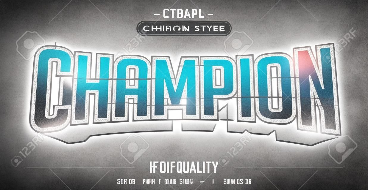 Editable text style effect - Champion text style theme. Graphic Design Element.