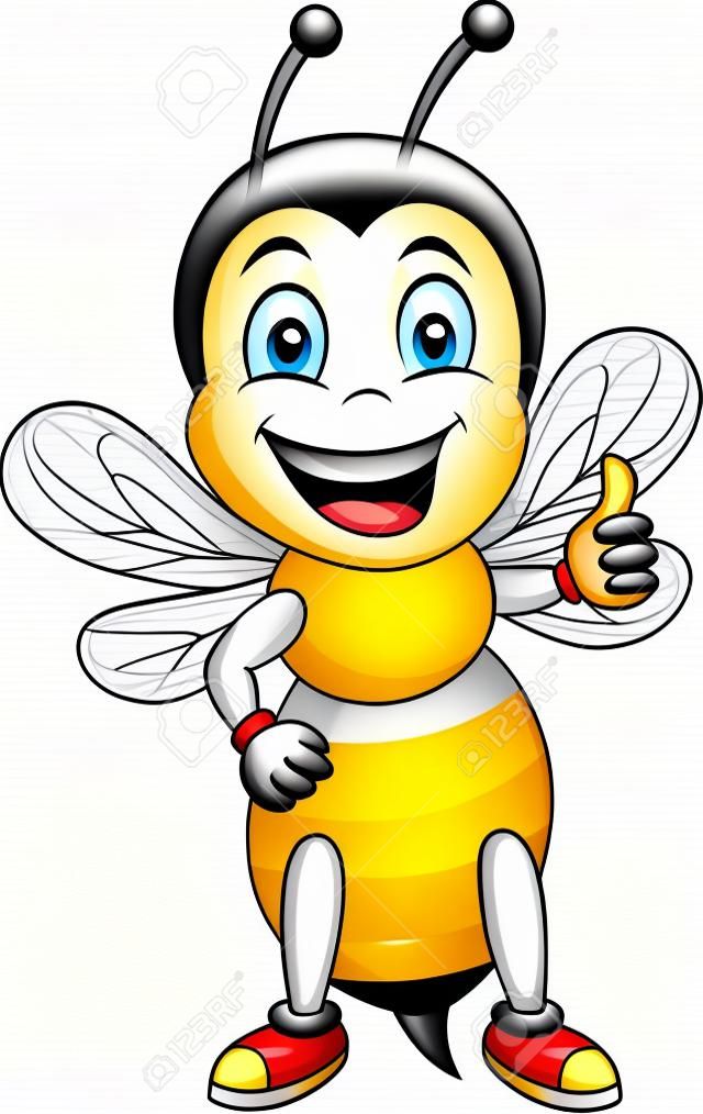 Cartoon cute bee.  illustration