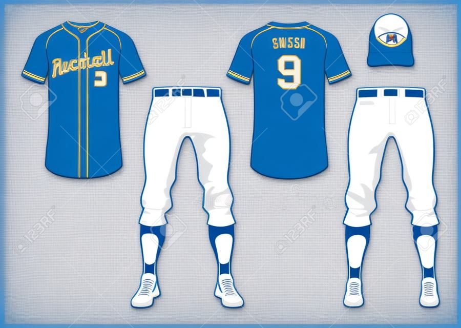 Baseball uniform mock up, Front and back view Vector Illustration.