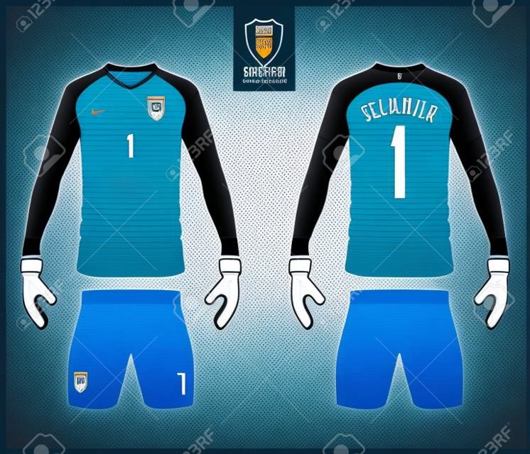 Goalkeeper jersey or soccer kit, goalkeeper glove template design