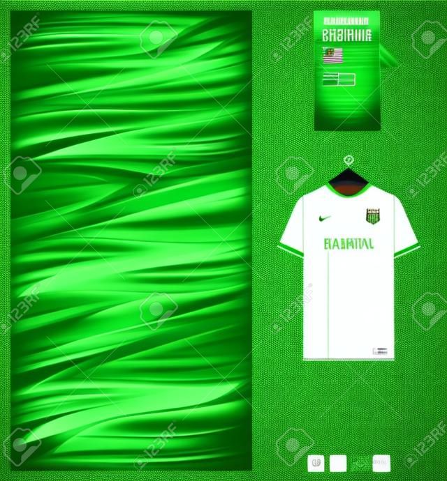 jersey design for sport uniform with abstract green pattern