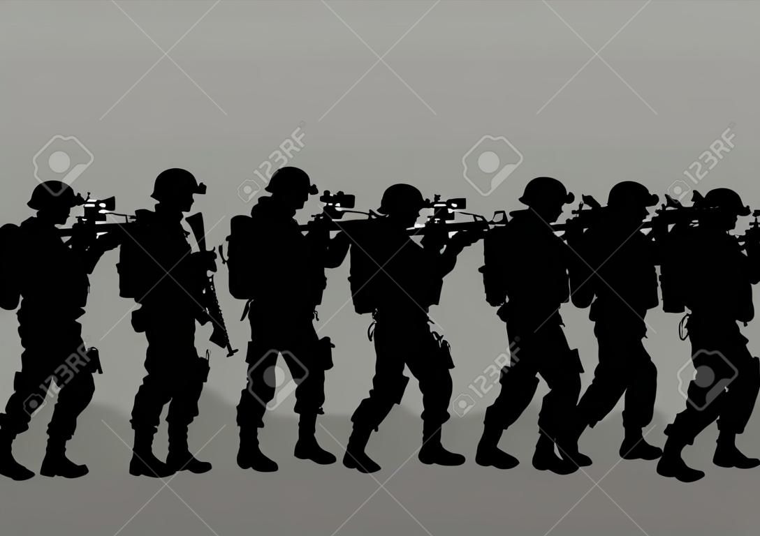 illustratie van de anti-terrorisme strijdkrachten