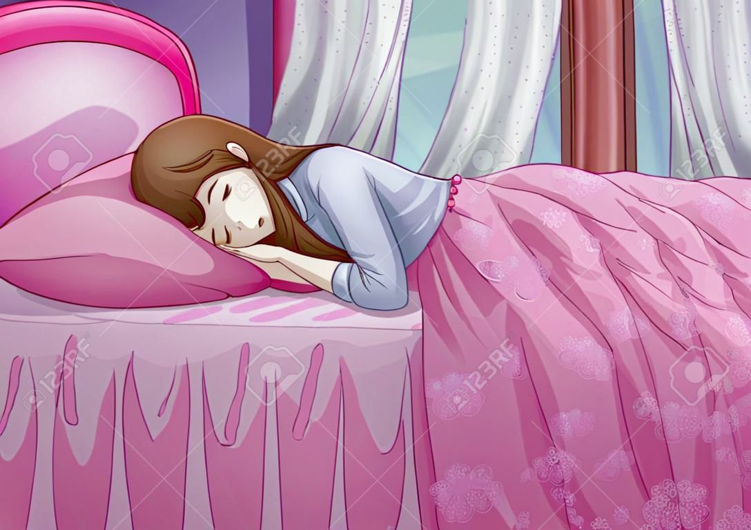 Illustration de bande dessinée d'une femme ayant un sommeil