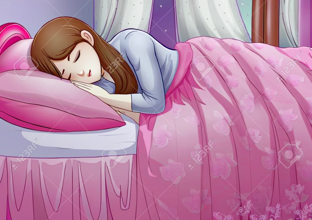 Illustration de bande dessinée d'une femme ayant un sommeil