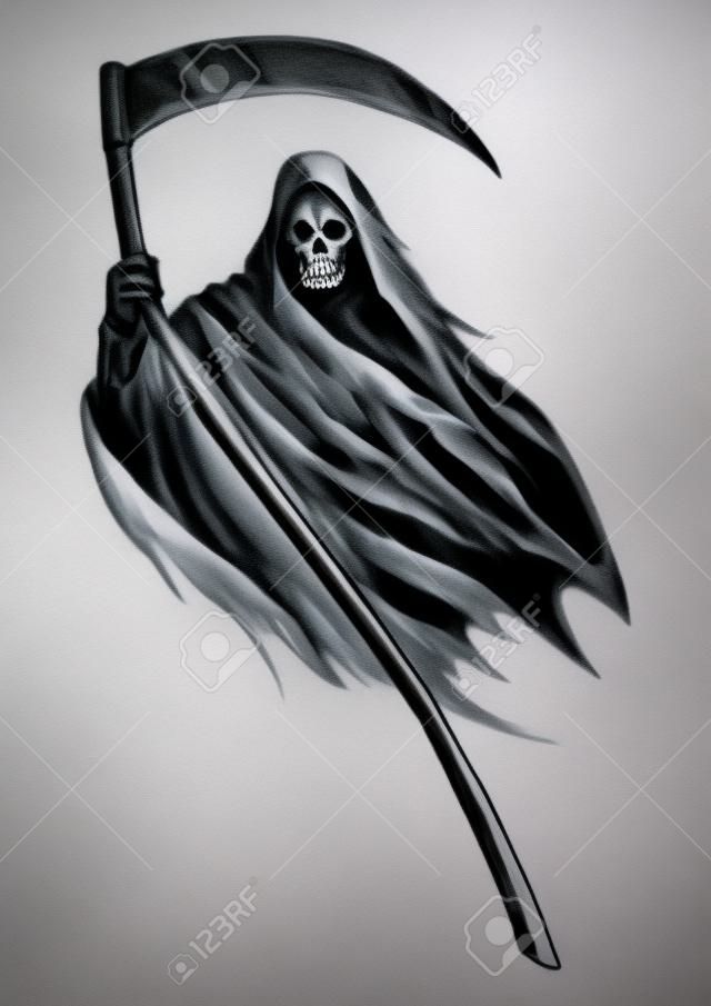 Sketch illustration of grim reaper