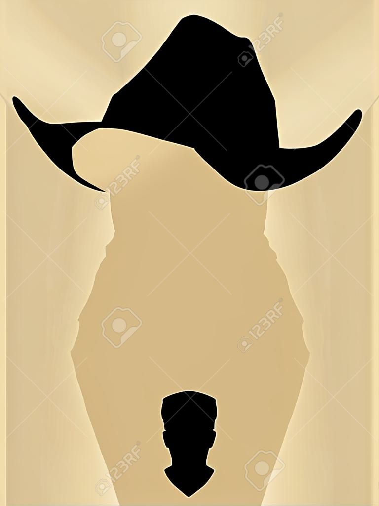 Cowboy hat and bandana covering face symbol
