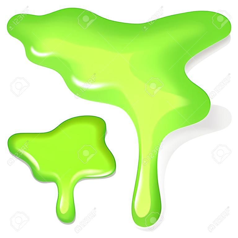 Vector set illustration of green slime isolated on white background