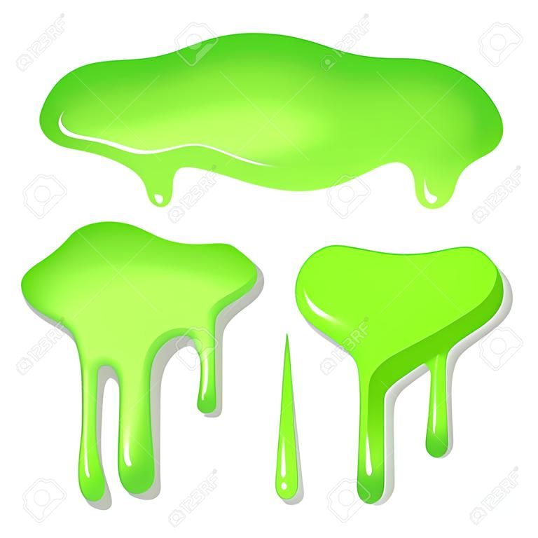 Vector set illustration of green slime isolated on white background