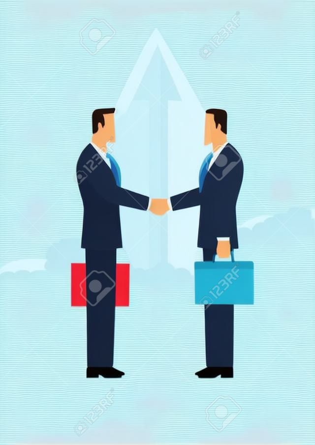 Eenvoudige platte vector illustratie van het bedrijfsleven, zakelijke deal, business concept illustratie.