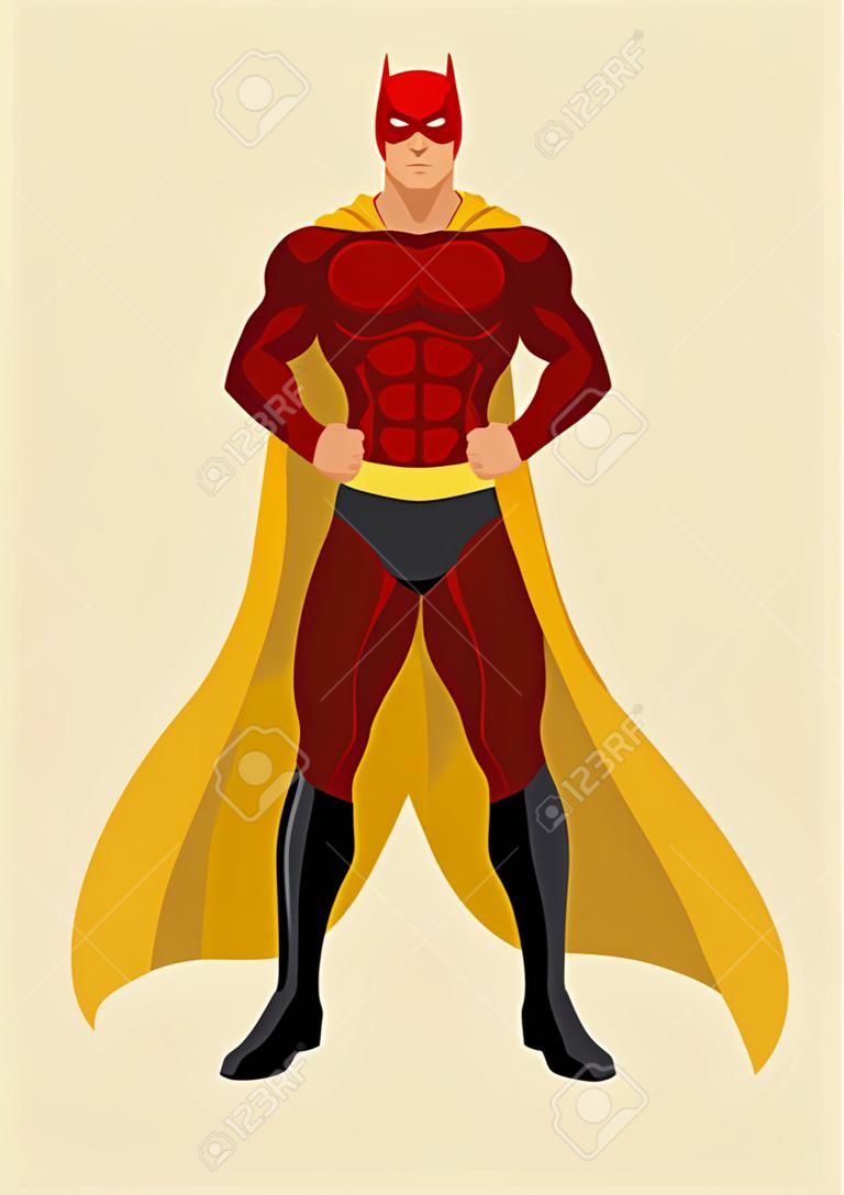 Silhouette illustration of a superhero posing with hands on hips