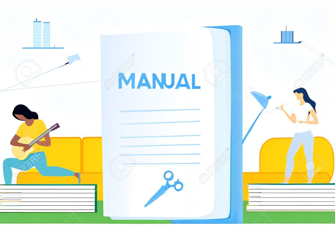 Vector illustration concept of manual studies