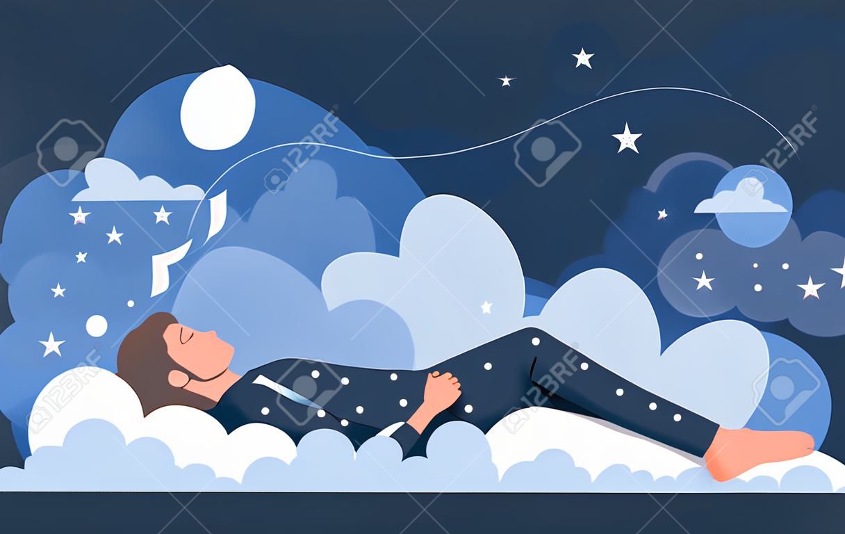 Peaceful sleep concept illustration.