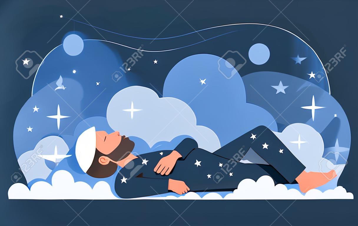 Peaceful sleep concept illustration.