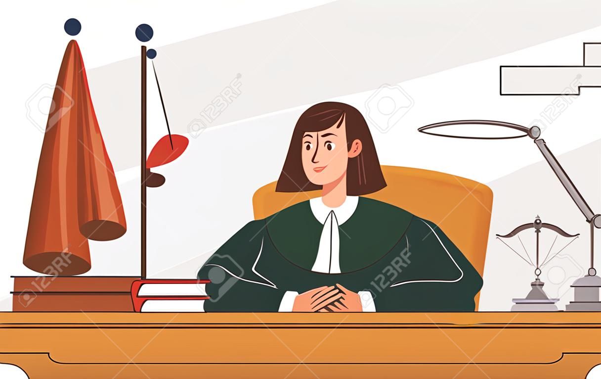 Judge at workplace concept