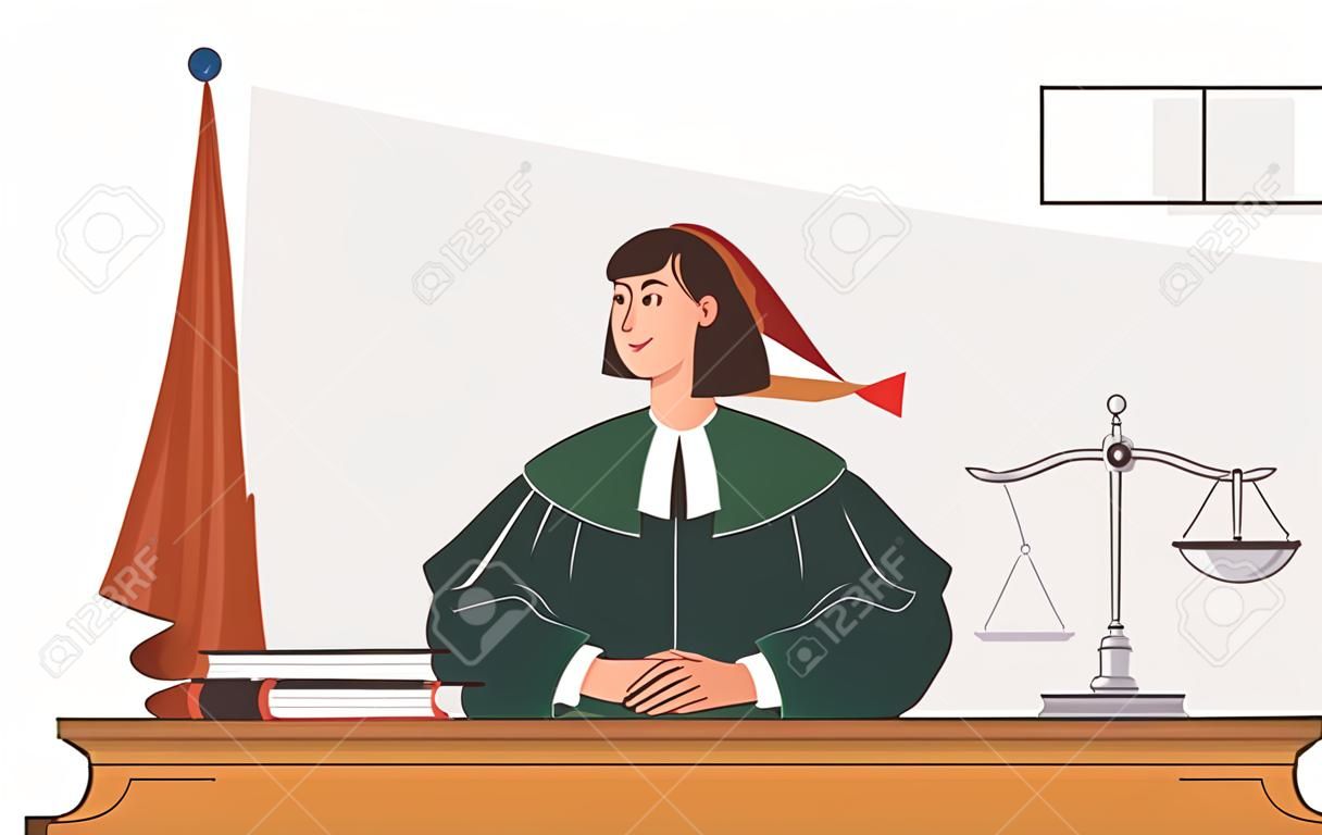 Judge at workplace concept
