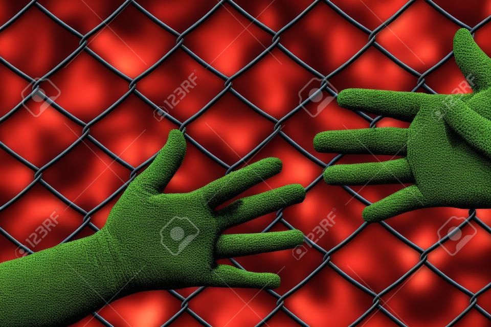 Iron chain fence  background.